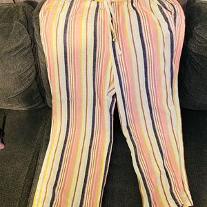 Gently used striped Old Navy beach pants